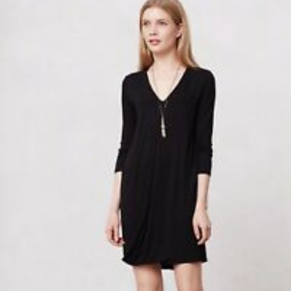 Meadow Rue Black Drape Jersey Dress Size XS